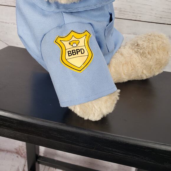 Built A Bear Workshop Cream Teddy Bear Plush with Police Uniform 17'' - Picture 10 of 12